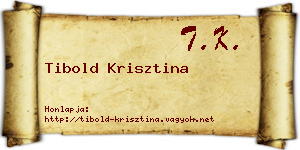 Tibold Krisztina névjegykártya